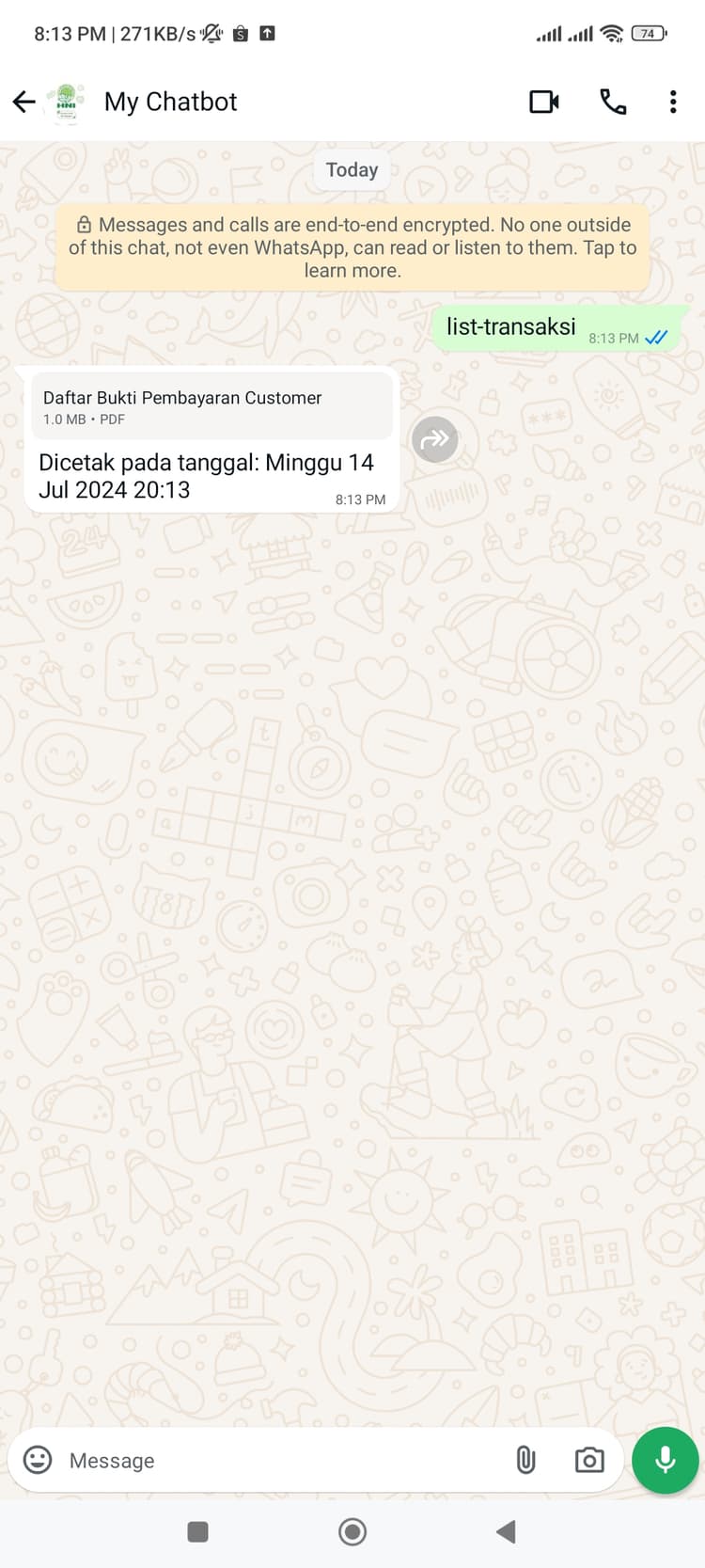 Hani Assistant - Admin get transaction list